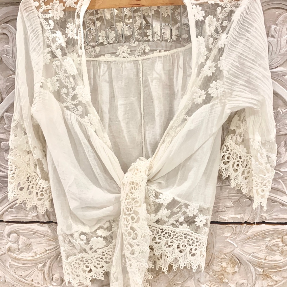 White Lace Cover Up/ Top
